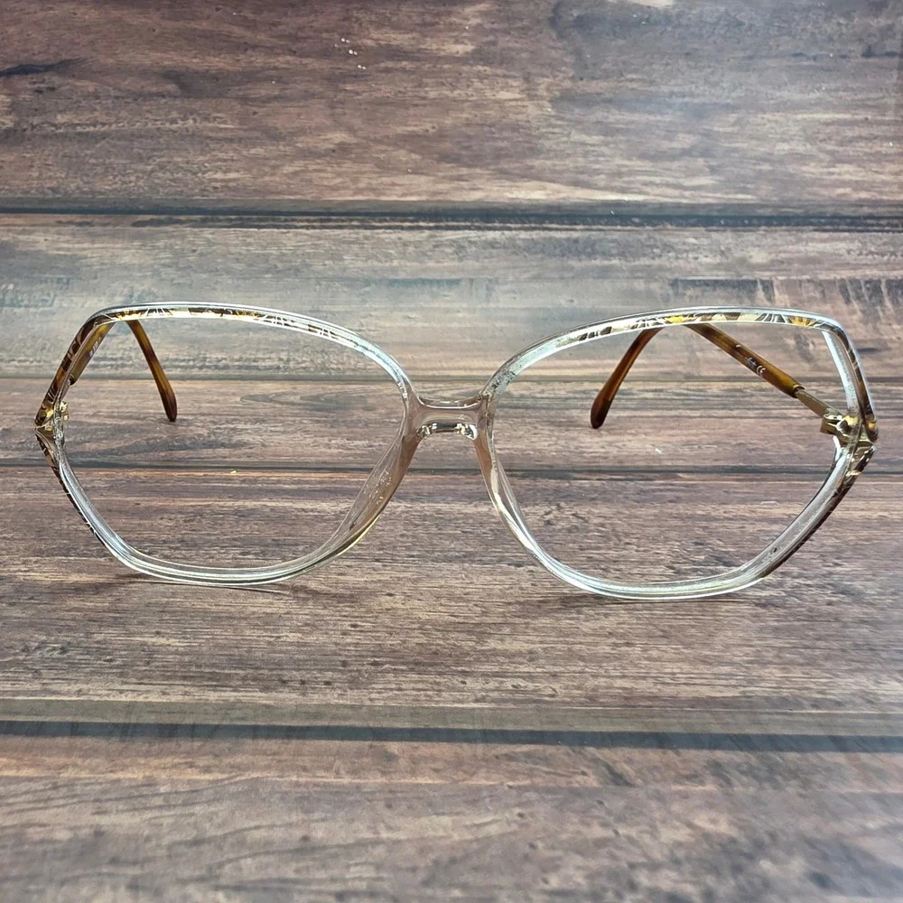 Silhouette SPX M 1849 Vintage Oversized Geometric Clear Tortoise Eyeglass Frames